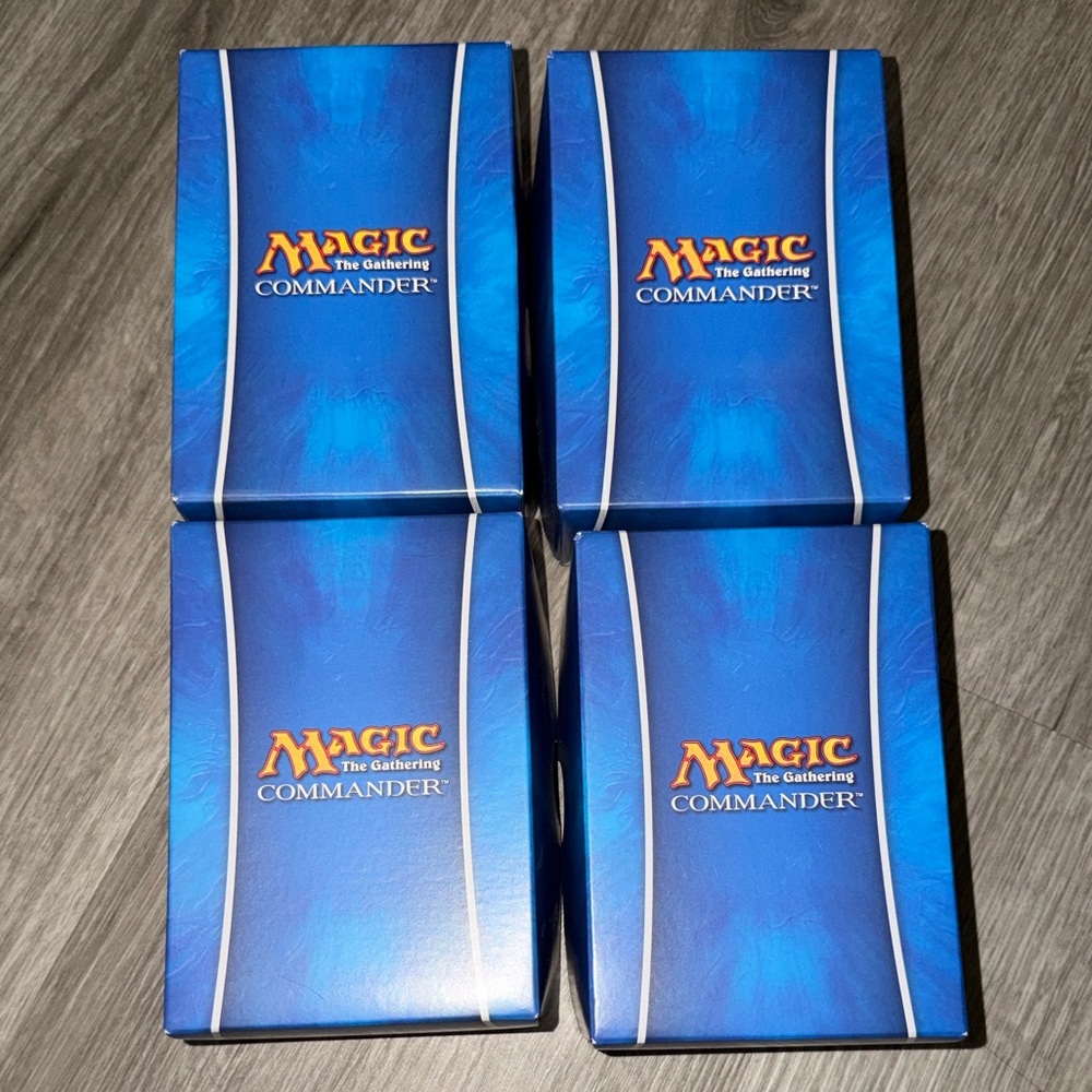 4 boxes magic the gathering commander deck boxes with cards mind seize
